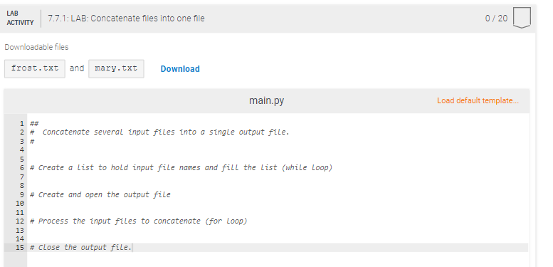 Solved Write a program that creates of list of input file | Chegg.com