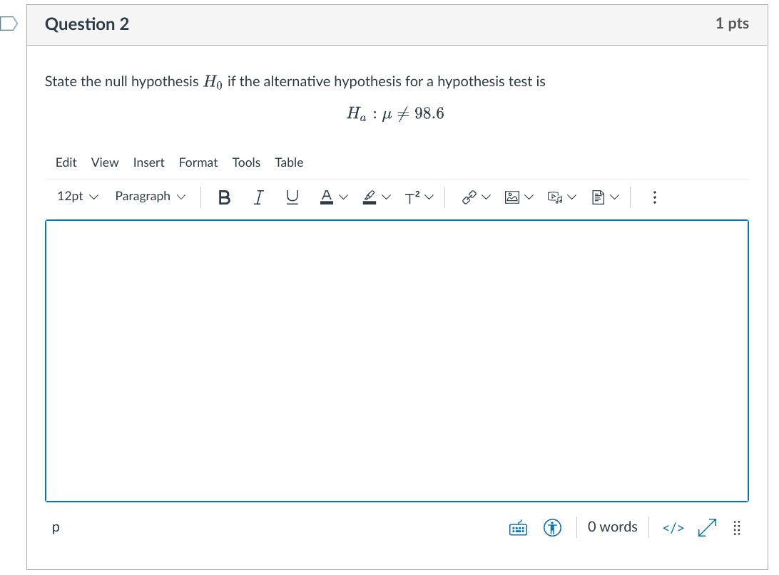 state your null hypothesis for this investigation (h0)