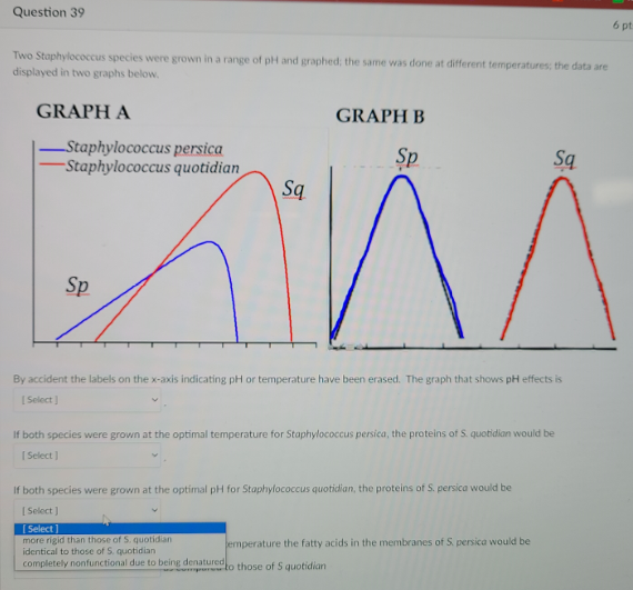 Solved Question 39 6 pts Two Staphylococcus species were | Chegg.com