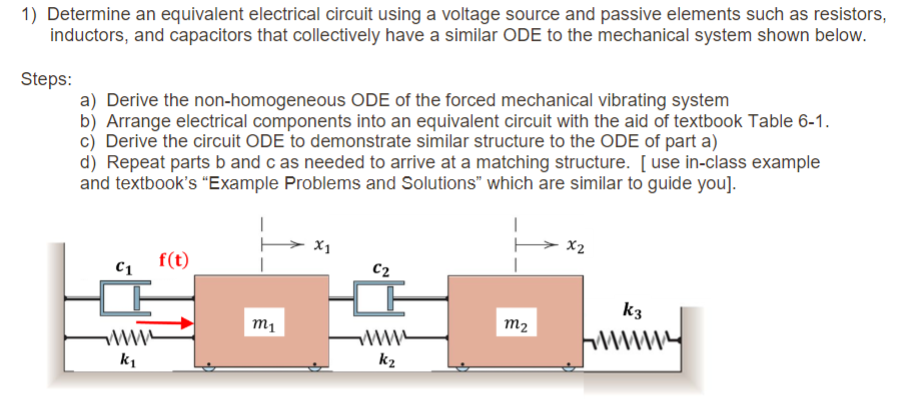Solved 1) Determine an equivalent electrical circuit using a | Chegg.com