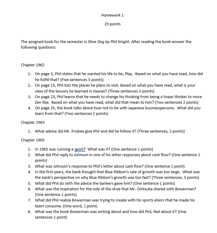 Homework 1 25 points The assigned book for the | Chegg.com