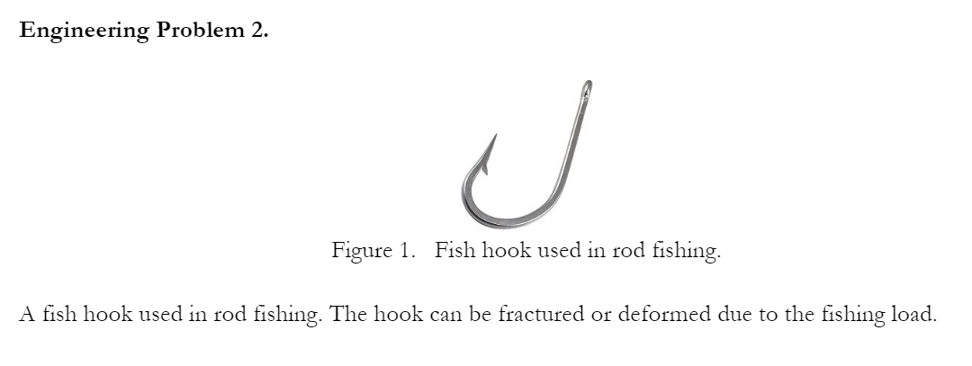 Solved Engineering Problem 2. J Figure 1. Fish hook used | Chegg.com