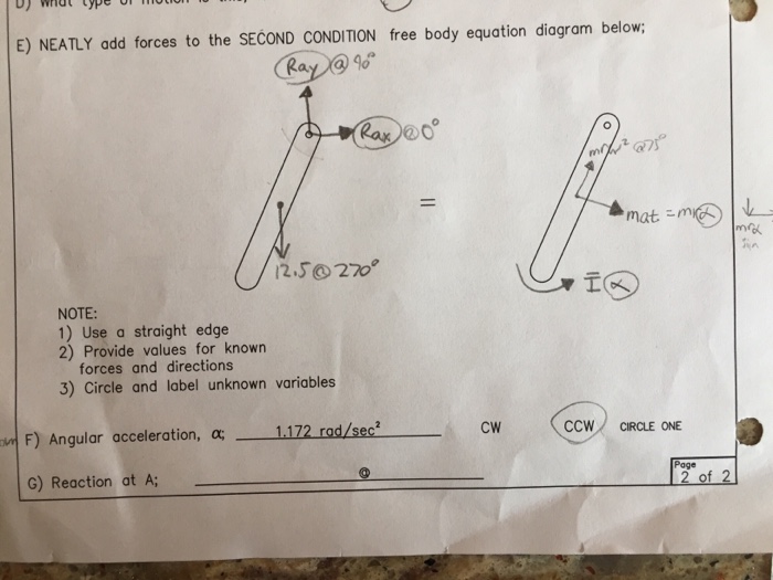 Solved How do I solve this free body diagram for angular | Chegg.com