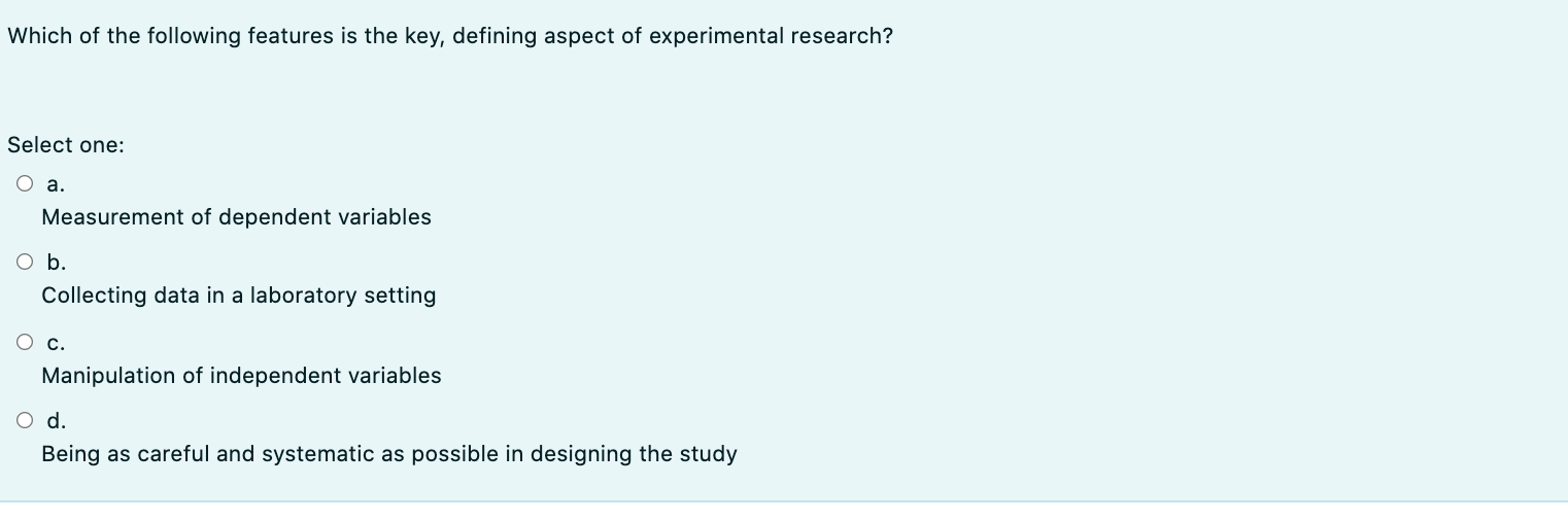 features of experimental research