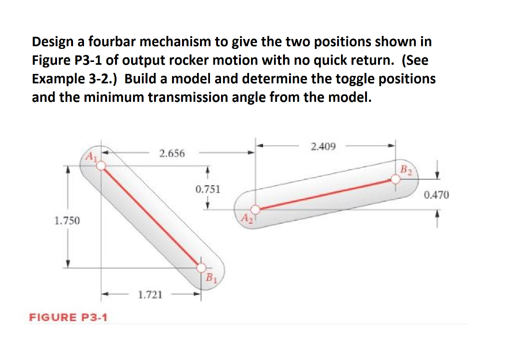 Solved Design a fourbar mechanism to give the two positions