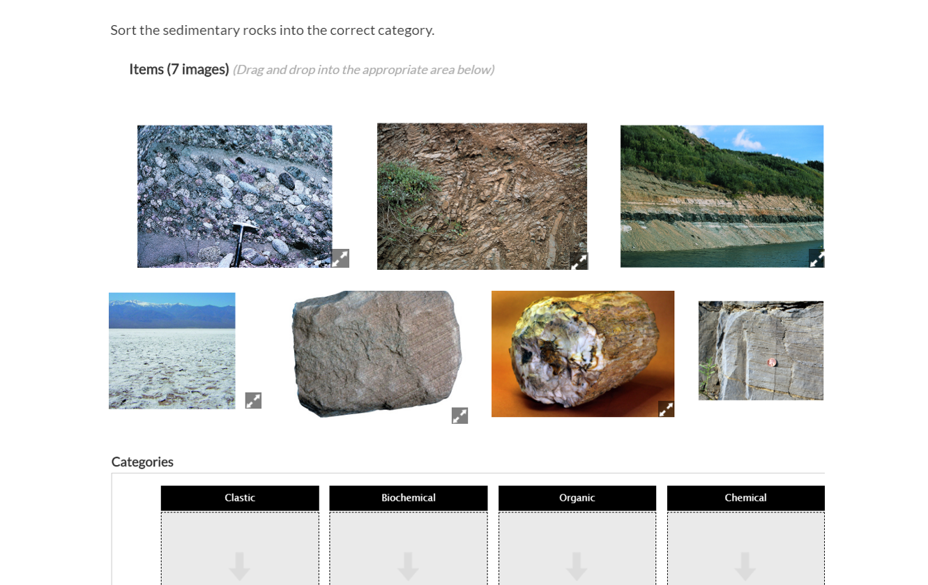Solved Sort the sedimentary rocks into the correct category. | Chegg.com