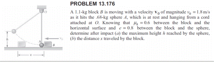 Solved PROBLEM 13.176 A 1.1-kg Block B Is Moving With A | Chegg.com