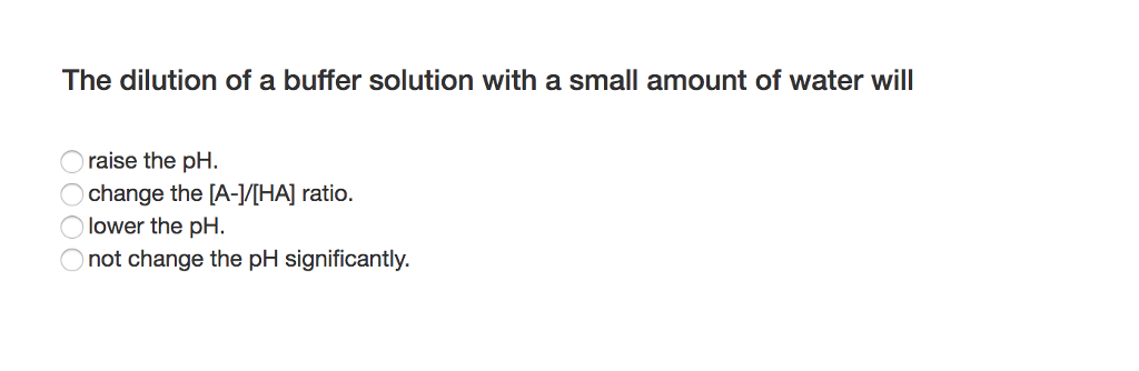 what happens to the ph of buffer solution on dilution