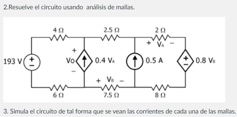 Solved 2. Solve the circuit using mesh analysis 3. | Chegg.com