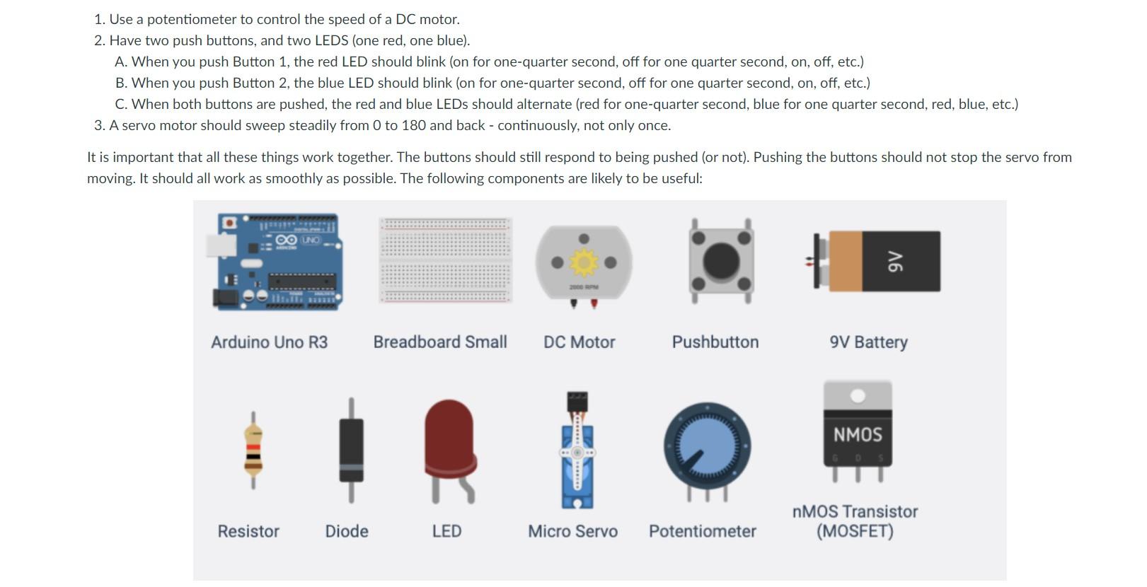Solved 1. Use a potentiometer to control the speed of a DC | Chegg.com
