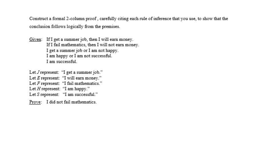 Solved Construct A Formal 2 Column Proof Carefully Citing Chegg Com