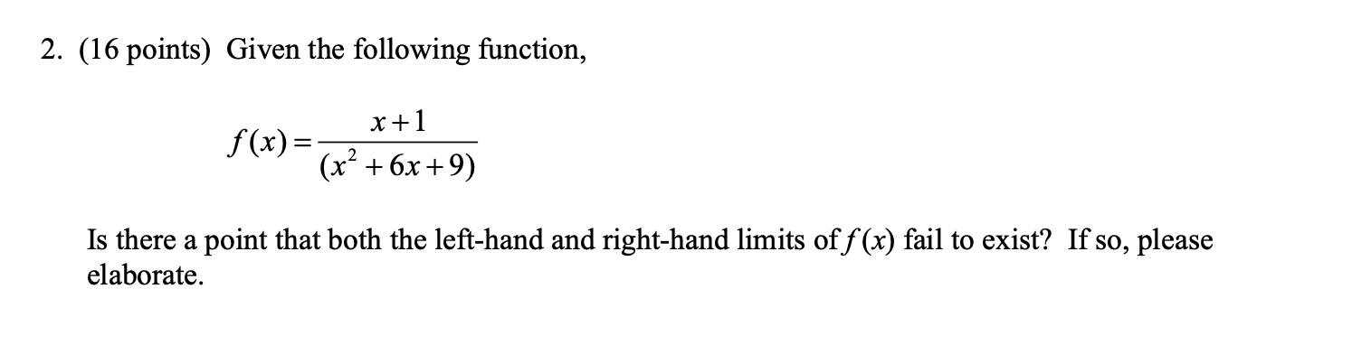 Solved 2 16 Points Given The Following Function