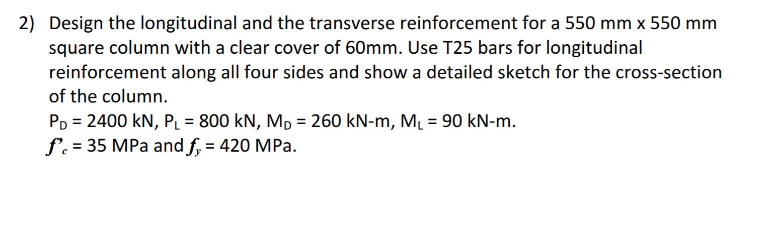 2) Design the longitudinal and the transverse | Chegg.com