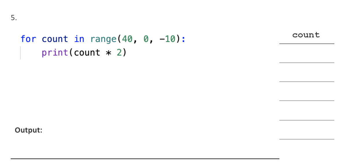 Solved Create a hand tracing table for each of the | Chegg.com