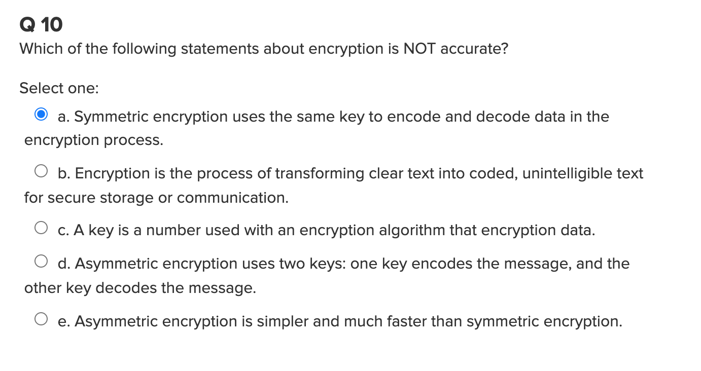 Solved Q 10 Which of the following statements about | Chegg.com