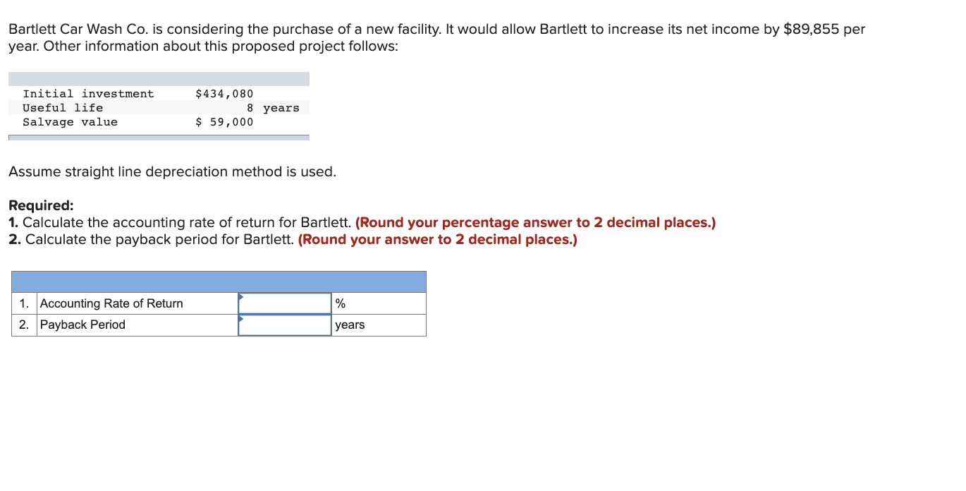 Solved Bartlett Car Wash Co. is considering the purchase of