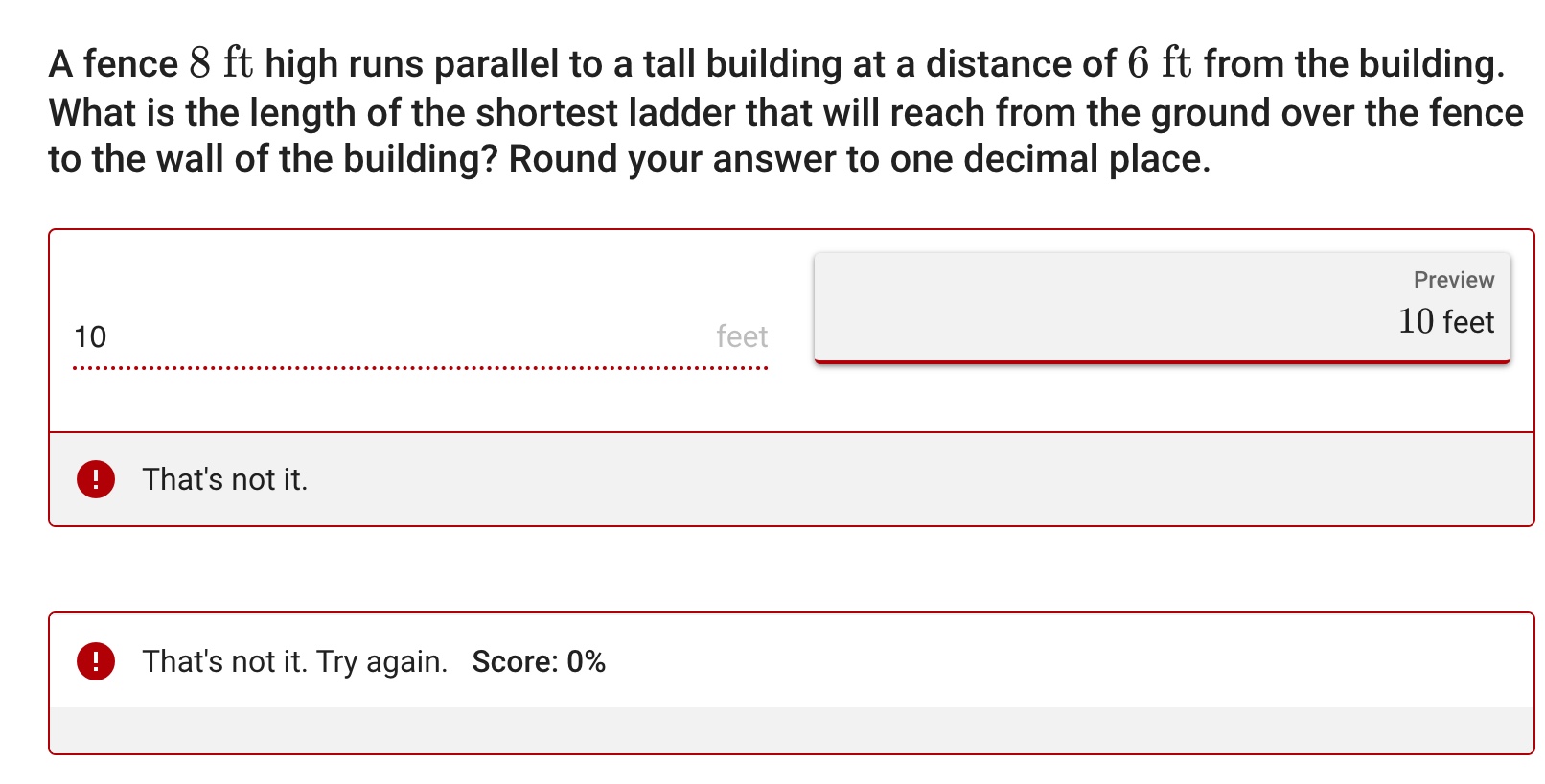 Solved A fence 8 ﻿ft high runs parallel to a tall building | Chegg.com