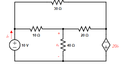 Solved W 30Ω w w + 10 Ω 20 Ω +1 | 10V 1. 40 Ω 2014 | Chegg.com