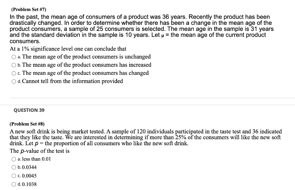 Solved (Problem Set #7) In the past, the mean age of | Chegg.com