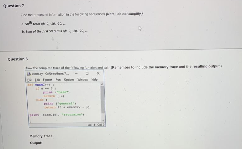 Solved Find the requested information in the following | Chegg.com