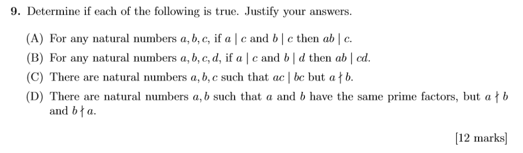 Solved 9. Determine if each of the following is true. | Chegg.com