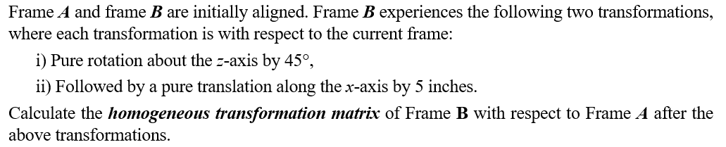 Solved Frame A And Frame B Are Initially Aligned. Frame B | Chegg.com