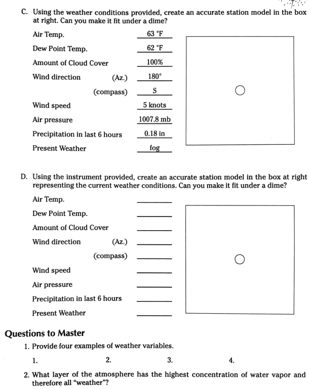 Solved Air TemperatureDew Point TemperatureAmount of Cloud