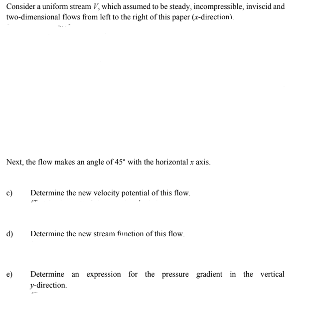 Solved Consider a uniform stream V, which assumed to be | Chegg.com