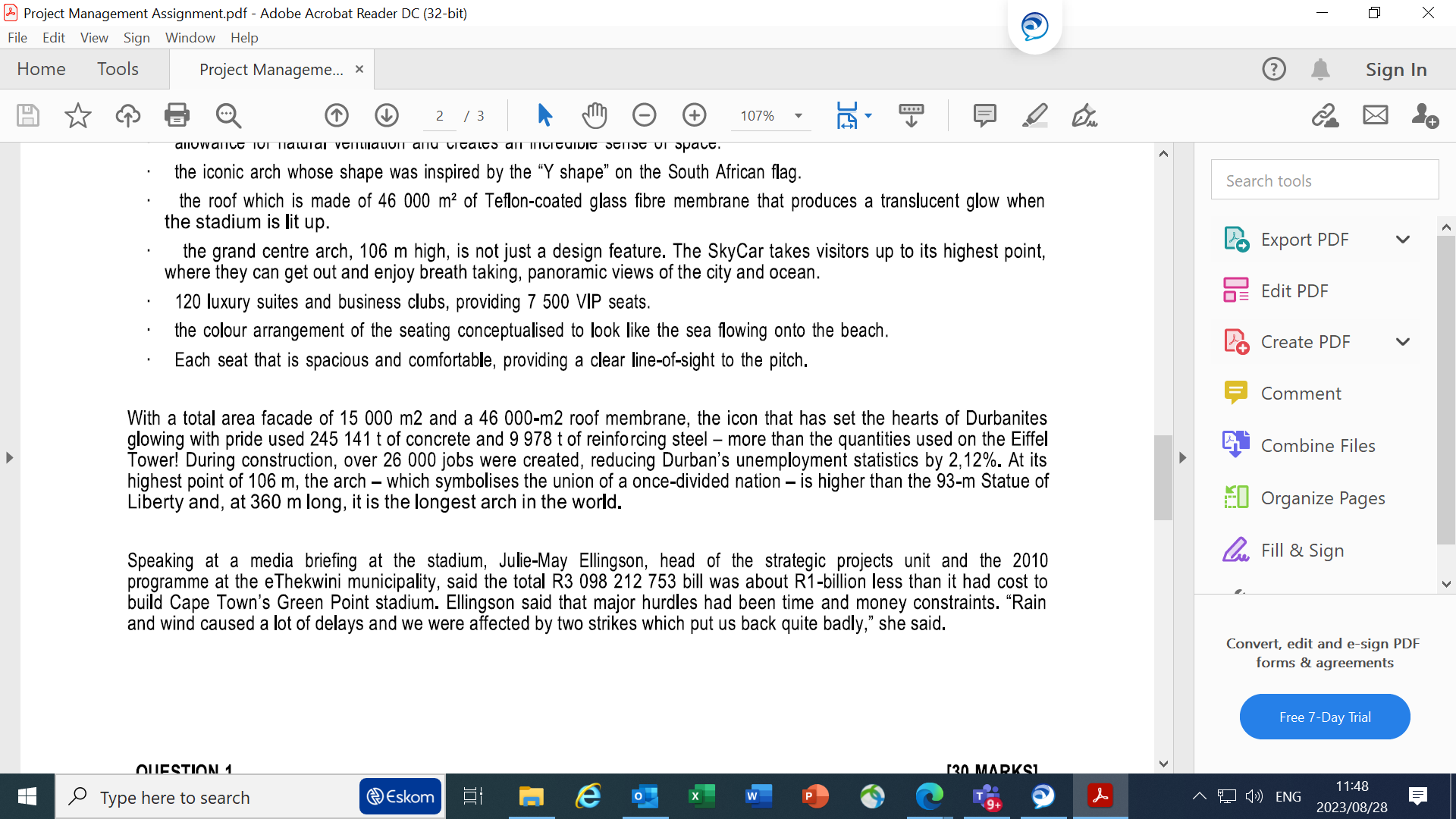 Solved Project Management Assignment.pdf - Adobe Acrobat | Chegg.com