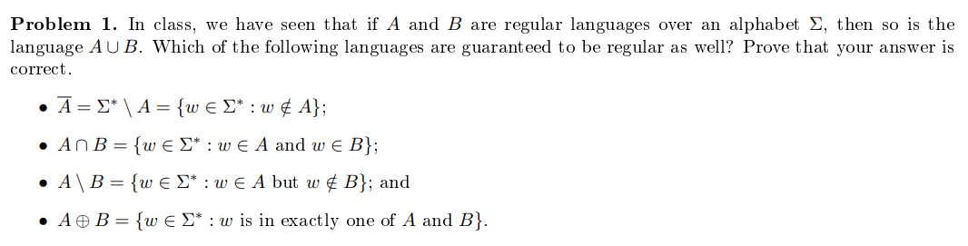 Solved Problem 1. In Class, We Have Seen That If A And B Are | Chegg.com