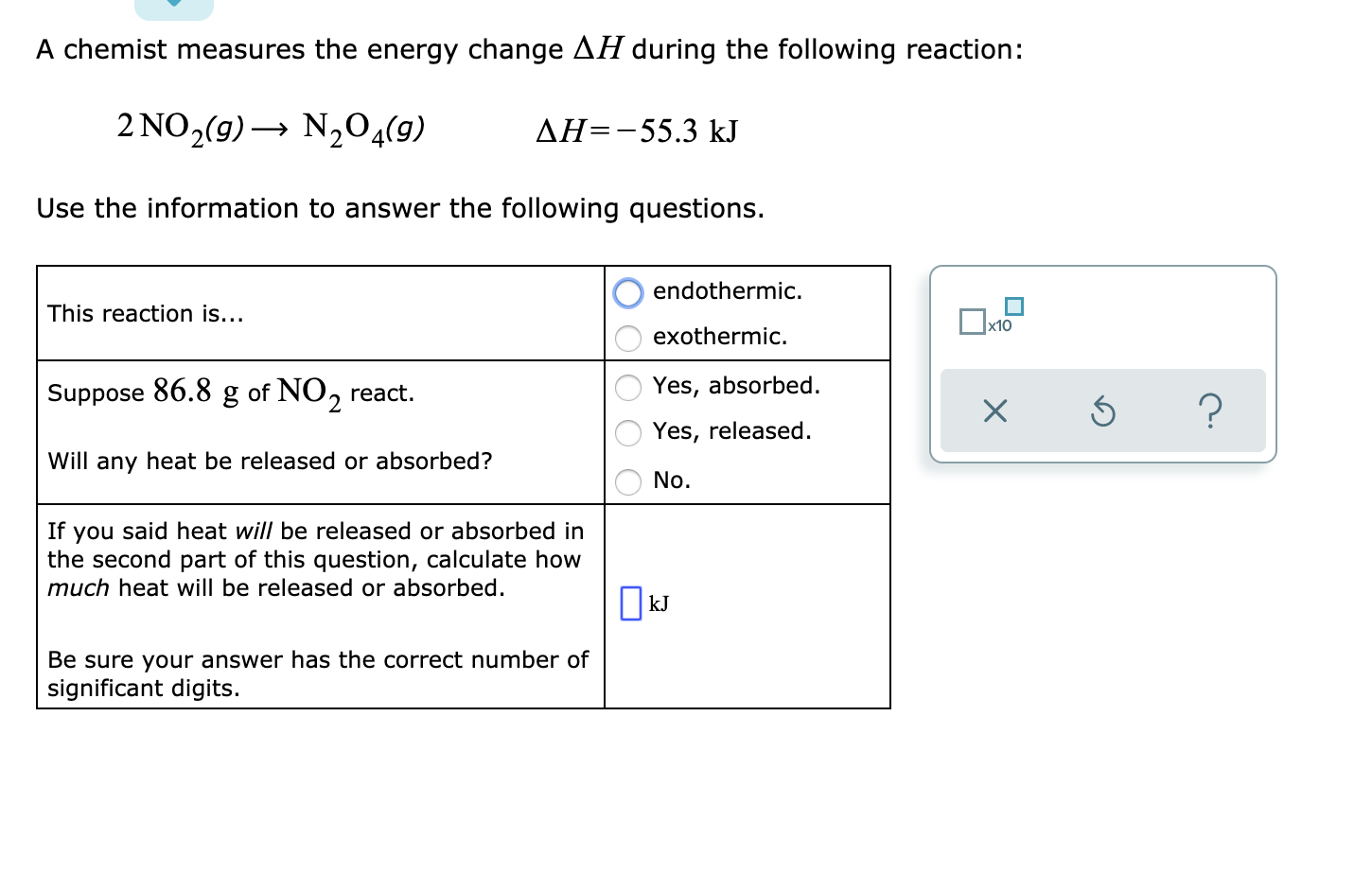 solved-a-chemist-measures-the-energy-change-ah-during-the-chegg