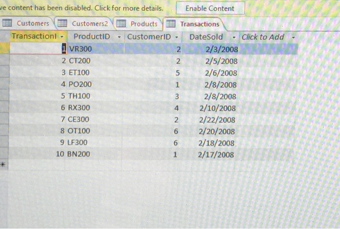 Solved Download Chapter 8 database from Chapter 8 folder in | Chegg.com