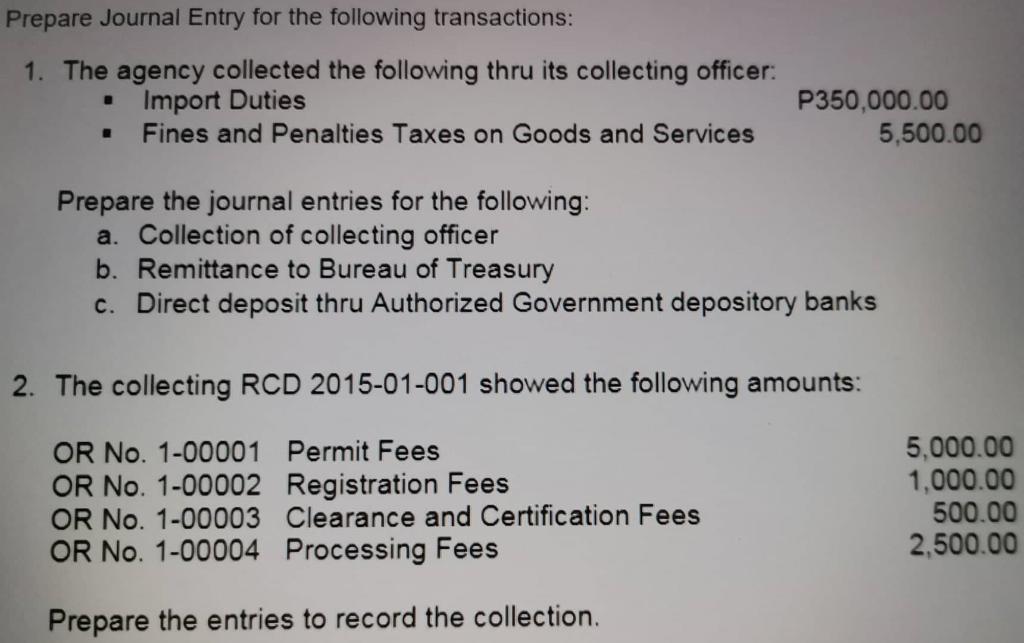 Solved Prepare Journal Entry for the following transactions 