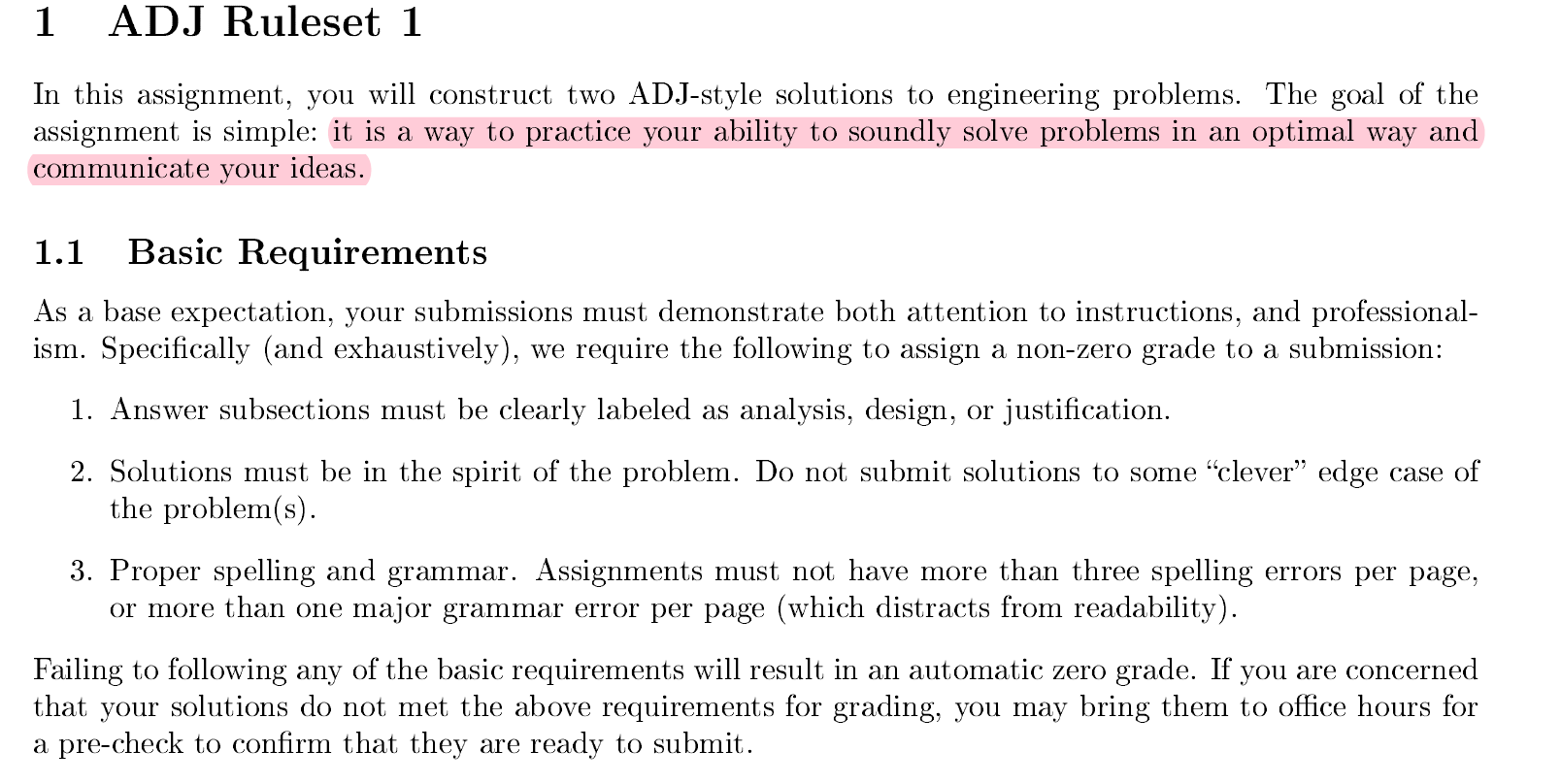 1 ADJ Ruleset 1 In this assignment, you will | Chegg.com