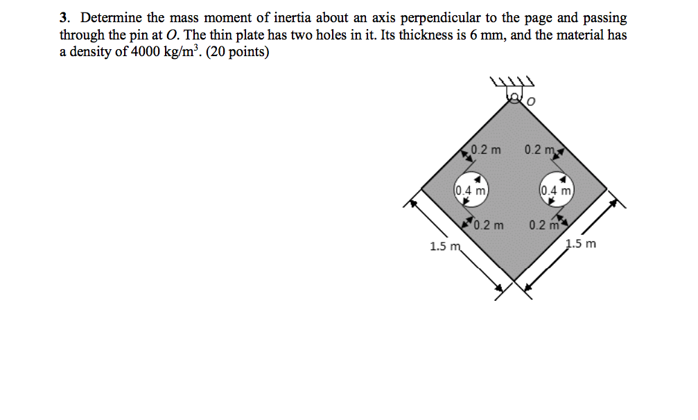 Solved 3. Determine the mass moment of inertia about an axis | Chegg.com