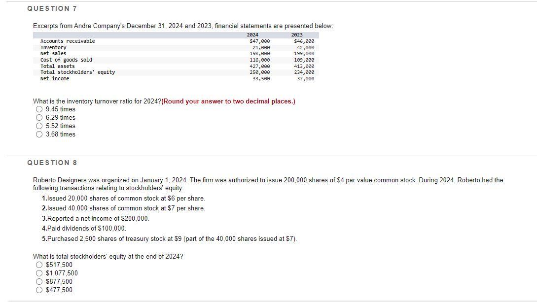 Solved What Is The Inventory Turnover Ratio For 2024 Round Chegg Com   PhpfPd8qB