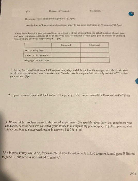 Solved 2019 General Lab 3 Drosophila 5