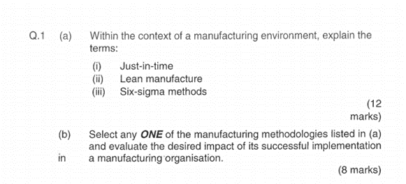Solved Answer part (b) only for Lean Manufacture. answer | Chegg.com