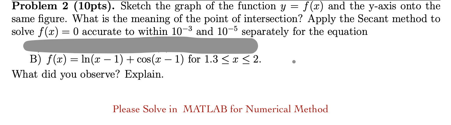 Solved Problem 2 (10pts). Sketch the graph of the function y | Chegg.com
