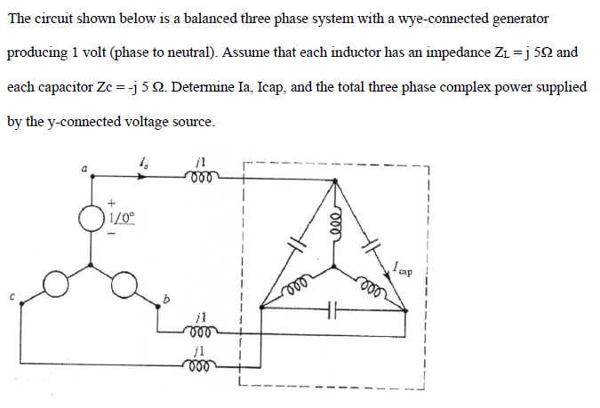 Solved The circuit shown below is a balanced three phase | Chegg.com