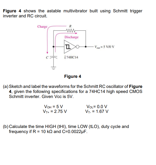 Solved Figure Shows The Astable Multivibrator Built Using, 50% OFF