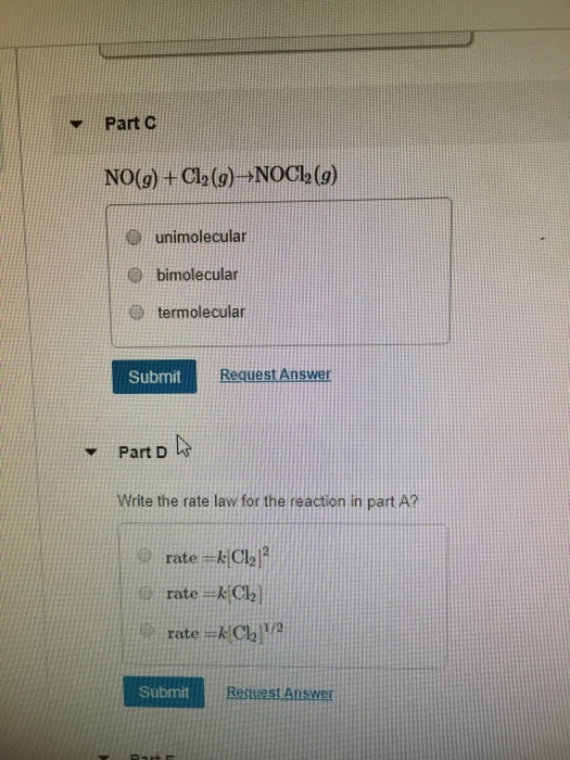 Solved What Is The Molecularity Of Each Of The Following | Chegg.com