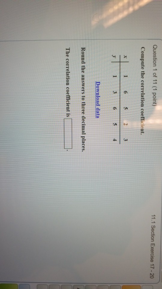 Solved Question 1 of 11 (1 point) 11.1 Section Exercise | Chegg.com