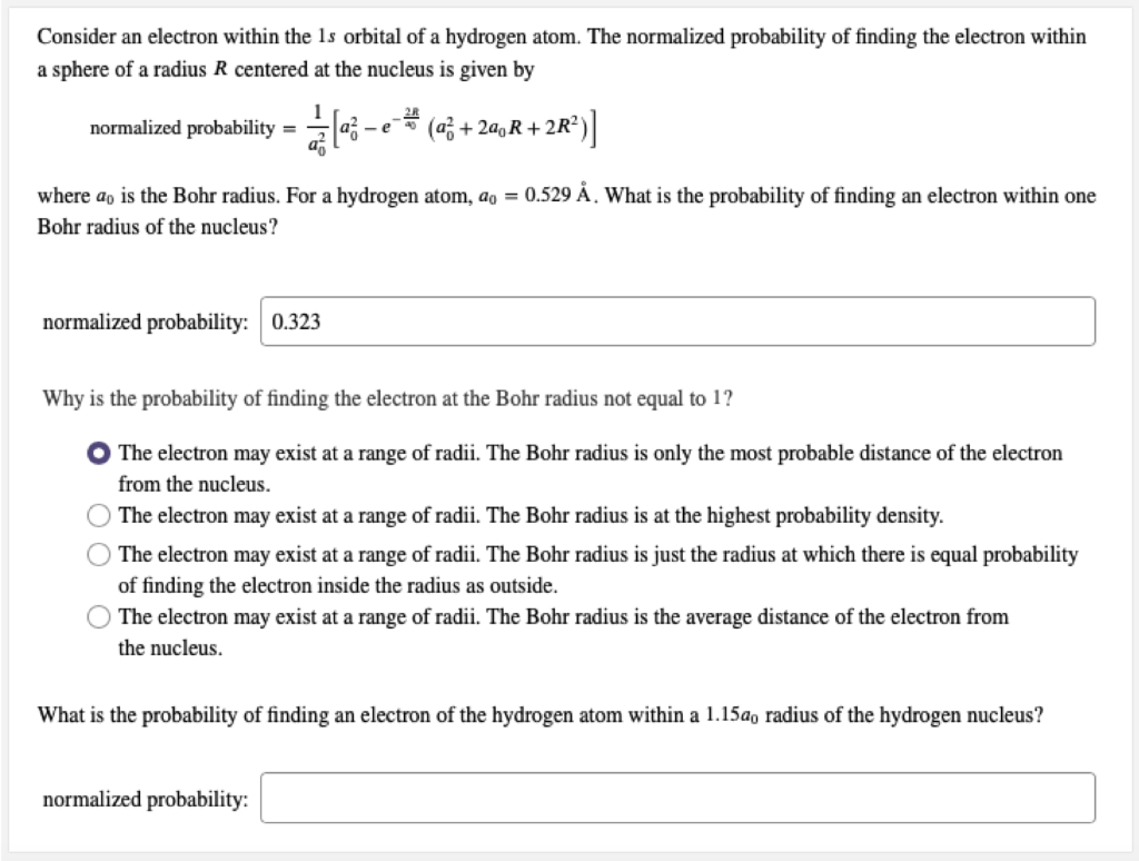 Solved Consider an electron within the ls orbital of a | Chegg.com
