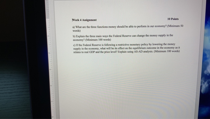 Solved 10 Points Week 4 Assignment A What Are The Three Chegg