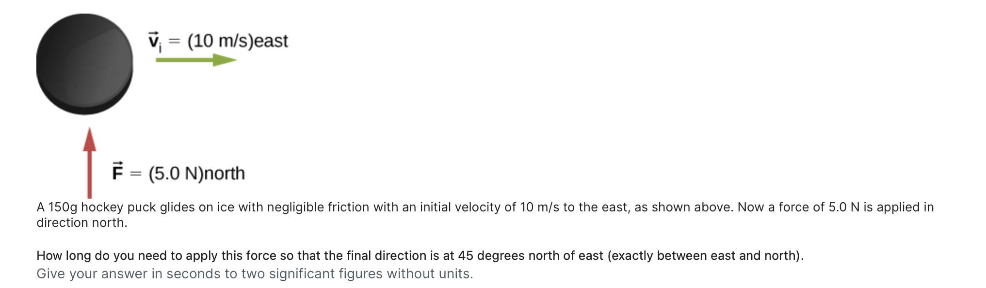 Solved A 150 g hockey puck glides on ice with negligible