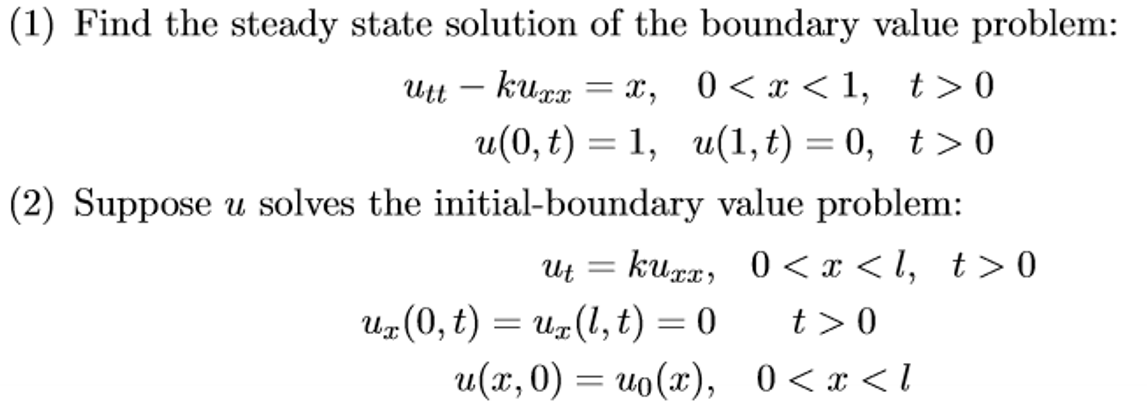 Solved 1) Find the steady state solution of the boundary | Chegg.com
