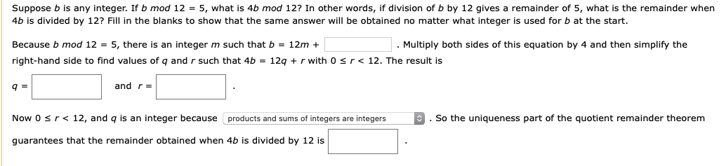 Solved Suppose B Is Any Integer. If B Mod 12 = 5, What Is 4b | Chegg.com