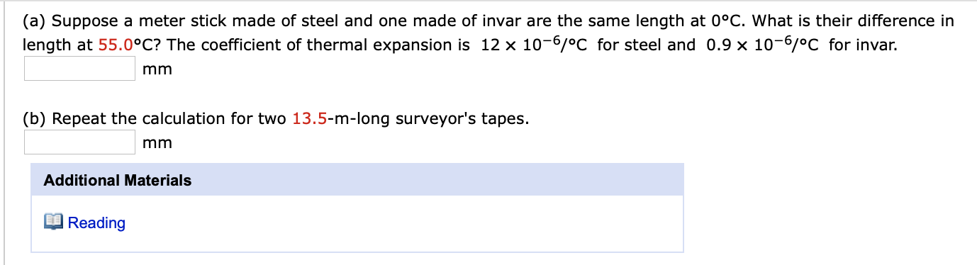 Solved (a) Suppose a meter stick made of steel and one made | Chegg.com