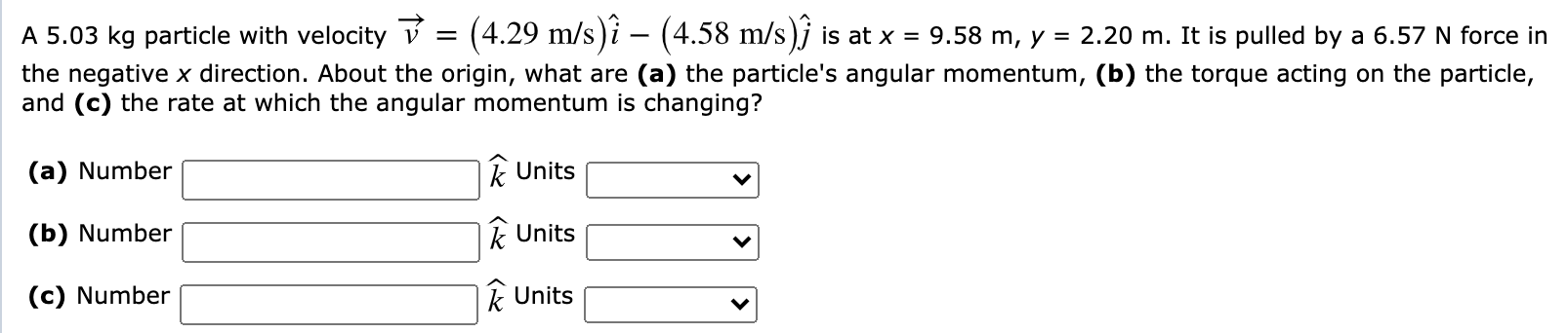 Solved A 5 03 Kg Particle With Velocity 4 29 M S I Chegg Com